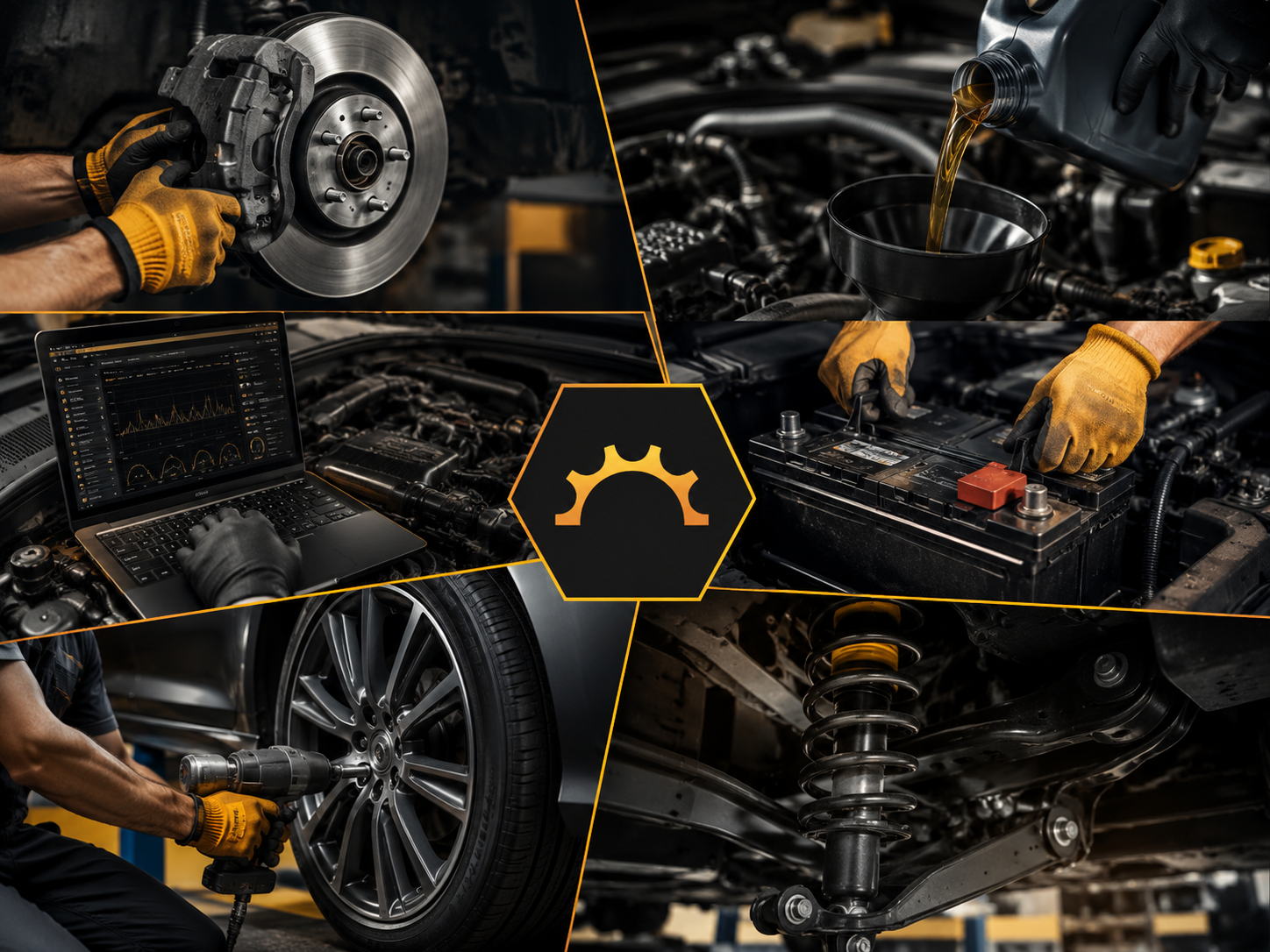Collage of automobile repair and maintenance services